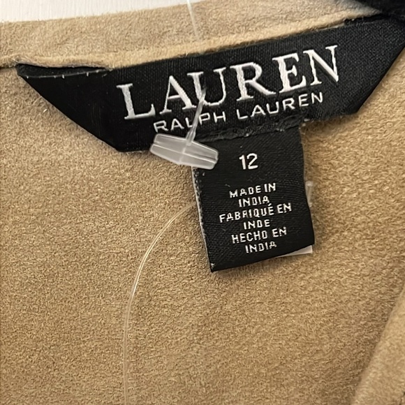 Lauren Ralph Lauren Black Label Women’s Tan Suede Fit & Flare Dress Size 12 - Picture 12 of 15